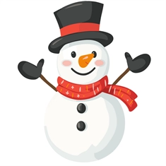 Christmas Decoration Snowman with Hat Sticker